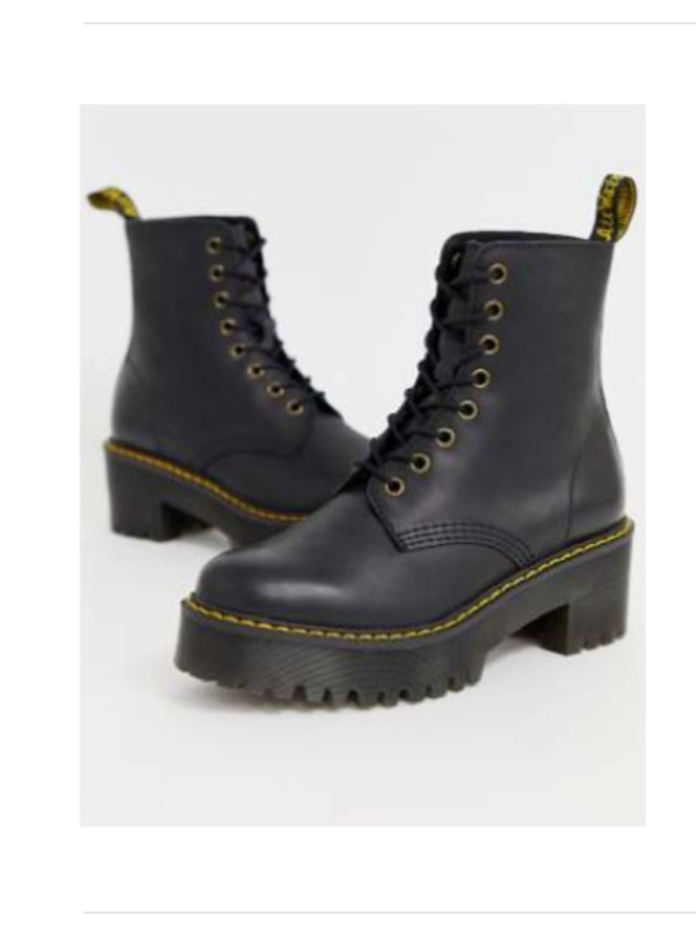 Dr. Martens Black Lace-Up Chunky Heel Ankle Boots